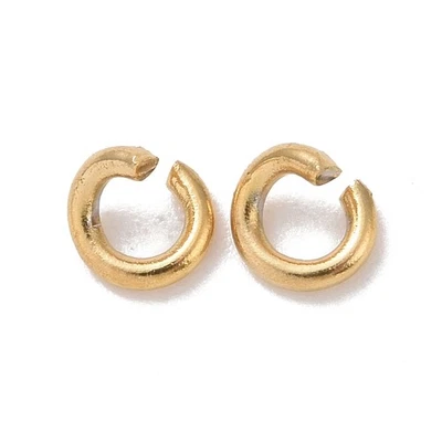 200pcs 18K Gold Open Jump Ring Jewelry Findings 4mm for Earring Necklace Making - Image 1 of 2