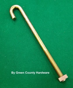 J HOOK ROOFING BOLTS WITH NUTS 155mm Long M8 Thread Fence/Guttering CHOOSE QTY - Picture 1 of 1