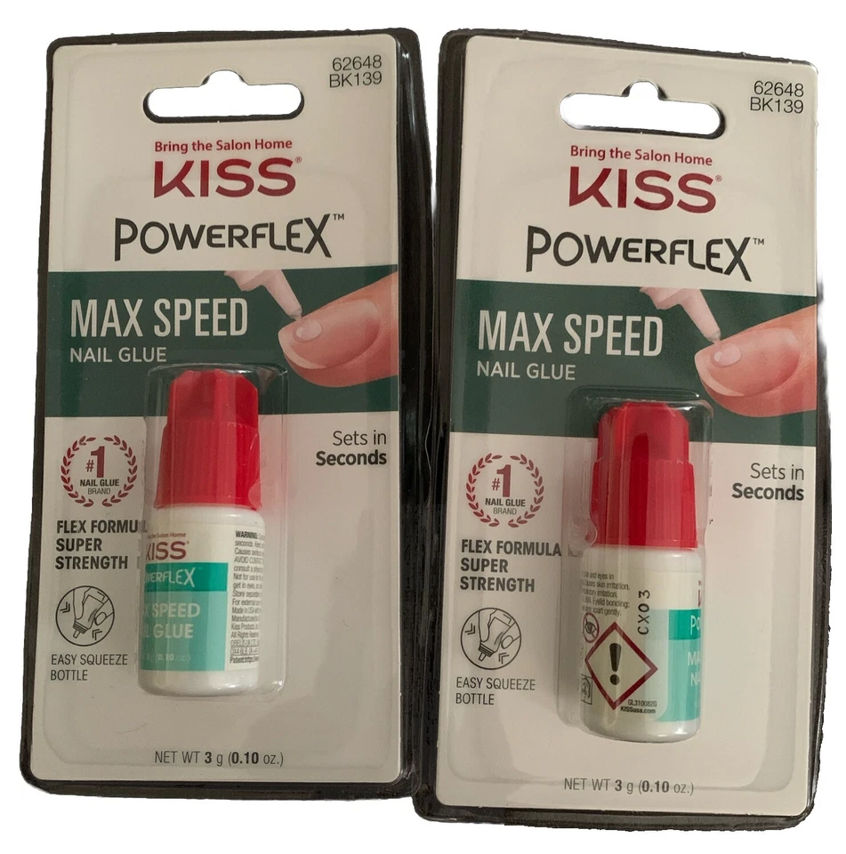 4 Pack KISS Powerflex Max Speed Nail Glue 0.1 oz