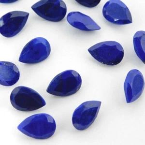 Lapis Lazuli 5 Pcs 10x14mm -20x25mm Pear Faceted Cut Natural Calibrated Gemstone - Imagen 1 de 6