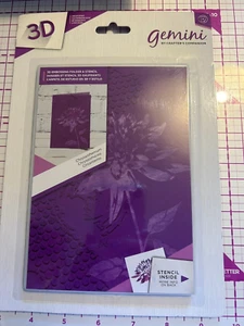 GEMINI CRAFTERS COMPANION 3D EMBOSSING FOLDER 5 X 7 & STENCIL CHRYSANTHEMUM NEW - Picture 1 of 1