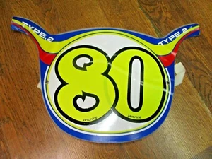 REPLICA VINTAGE HARO TYPE 2 OLD SCHOOL BMX NUMBER PLATE - WHITE BLUE TRIM DECALS - Picture 1 of 5
