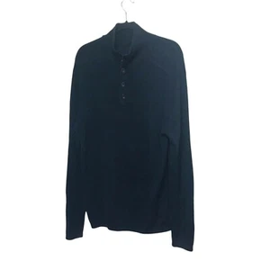 Gap blauer gerippter hochgeschlossener Pullover mit teilweiser Knopfleiste Large - Bild 1 von 9