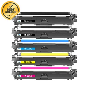 5 Pack Color TN221 TN225 Toner Ink for Brother HL-3170CDW MFC-9340CDW MFC-9130CW - Picture 1 of 12