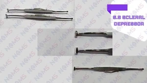 2 Pezzi Depressore Sclerale Riutilizzabile SS Doppia Mano per Strumenti Chirurgici Oculistici - Foto 1 di 23