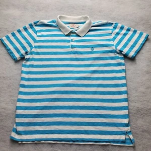 Brooks Brothers Shirt Men's XL Blue/White Striped Polo Red Fleece Model Outdoors - Picture 1 of 13