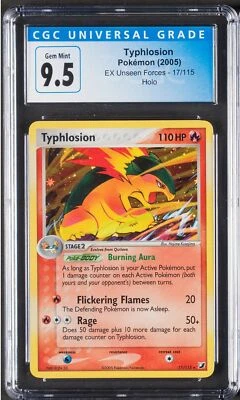2005 Typhlosion Pokemon EX Unseen Forces Holo 17/115 CGC 9.5 - Image 1 of 2