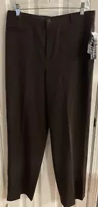 NWT Rafaella Women's 2 Way Stretch Brown button/zip Up Dress Pants New With Tags - Picture 1 of 8