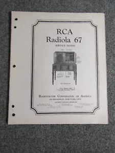 Cinch Radiola 67 Serviceinweise Handbuch ~ Original ~ 1929 - Bild 1 von 2