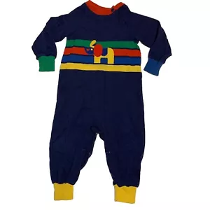 Vtg Florence Eiseman Romper Playsuit XL Elephant Primary Colors Long Sleeve USA - Picture 1 of 17