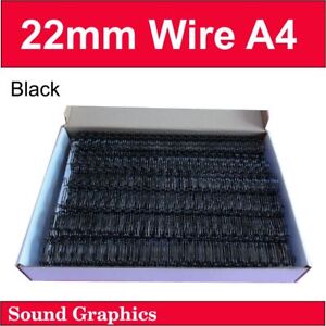 22mm 7/8" (180 sheets) TWIN LOOP BINDING WIRE Box of 50 - Black / Silver