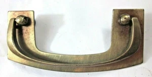 Arts & Crafts 1940s Brass Drop Bail Pull Handle U Shape 3-1/2" Centers Vtg MCM - Picture 1 of 6