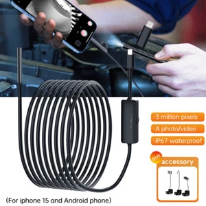 Portable 1440P Endoscope Inspection Camera With 8LED Light Borescope For Android - Picture 1 of 23