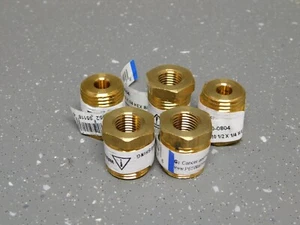 (5) Anderson Metals Brass 1/2" Male NPT x 1/4" FNPT Hex Bushings AMC 756110-0804 - Picture 1 of 3