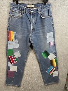 Urban Outfitters Urban Renewal Mens Patchwork Reworked Jeans Size 34 x 30 