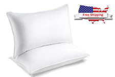 Set of 2 King Size Bed Pillow , Hypoallergenic, Polyester Fill, Cotton Cover
