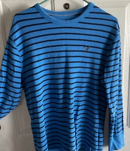 Camisa American Eagle Outfitters Para Hombres Azul Rayas Calce Vintage Talla Lg - Imagen 1 de 3
