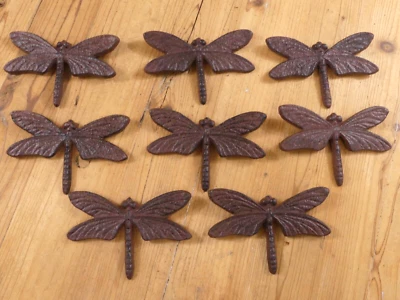 8 Dragonfly Wall Decor Mountable Garden Decor Kitchen Cast Iron Rustic Porch - Image 1 of 4