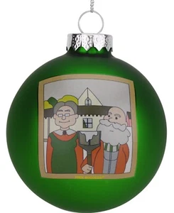 Adorno de Navidad de vidrio con pintura navideña americana - Imagen 1 de 1