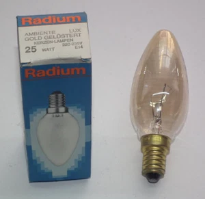 Radium Kerzen Gold Gelüstert E14 230V 25W Glühlampe - Bild 1 von 1