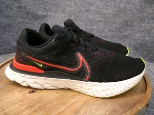 Nike React Infinity Run Flyknit 3 Negro Blanco Rojo Volt DH5392-007 Hombres Talla 11 - Imagen 1 de 12