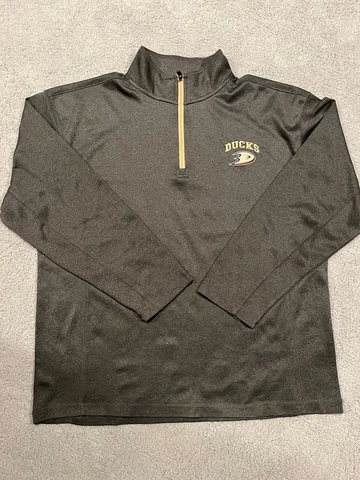 Anaheim Ducks Offical NHL Hockey 1/4 Zip Long Sleeve Pullover Sweater Mens Large Cover