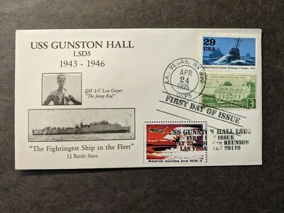 USS GUNSTON HALL LSD-5 Naval Cover 1995 Cachet FDC Las Vegas, NV - Image 1 of 2