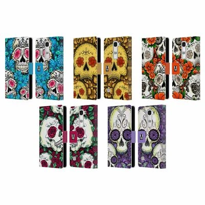 HEAD CASE DESIGNS FLORID OF SKULLS LEATHER BOOK CASE & WALLPAPER FOR LG PHONES 2 - Image 1 of 4