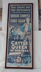 Rinderkönigin von Montana 1954 Filmplakat Nachdruck von 1981 gerahmt 14 " x 36" - Bild 1 von 9