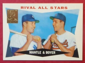 1997 Topps Mickey Mantle Commemorative Reprint #28 (1960 #160) with Ken Boyer - Bild 1 von 2