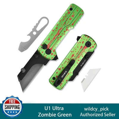 OKNIFE U1 Ultra карман складной общего назначения нож керамическое лезвие кнопка замок зомби зеленый - Изображение 1 из 4