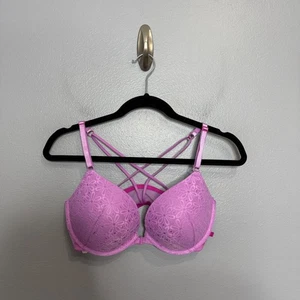 Reggiseno push up VICTORIA'S SECRET pizzo lavanda taglia 36D chiusura frontale - Foto 1 di 5