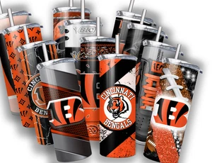 Football 20 OZ STAINLESS STEEL TUMBLER CUP +LID/STRAW - Picture 1 of 17
