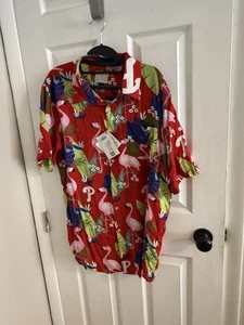 Philadelphia Phillies Men’s Size Large Floral Logo Hawaiian Shirt Flamingo NEW - Picture 1 of 7