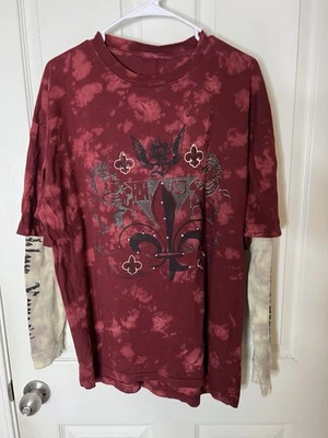 Y2K Long-sleeve T-shirt Men’s XL Red w/ White Sleeves Brooklyn Xpress - Image 1 of 4