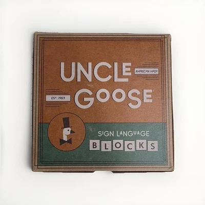 Blocos de madeira de linguagem de sinais Uncle Goose – Conjunto completo com caixa – Usado - Imagem 1 de 4