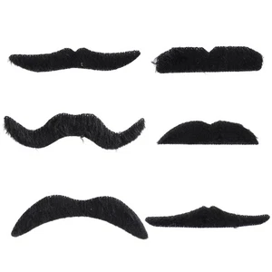 Baffi da barba finti 6 pezzi bastoncini baffi autoadesivi baffi - Foto 1 di 12
