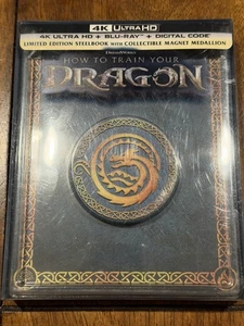 How To Train Your Dragon STEELBOOK 4K UHD Blu-ray W/Digital & Magnetic Medallion - Picture 1 of 2