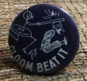 Vintage Tokio Tobacco Cigarette Comic Pin Button Gloom Beat It - Picture 1 of 2