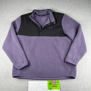 Under Armour Golf Pullover 3XL Lila Schwarz Rug Feel Langarm 1/2 Druckknopf Herren - Bild 1 von 13