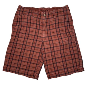 Abercrombie Shorts Boys 16 Red Plaid Flat Front Cotton Casual Summer Classic - Picture 1 of 9