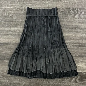 Falda plisada arrugada Y2K Alexandra Rosati Lagenlook para mujer M gris en capas boho - Imagen 1 de 10