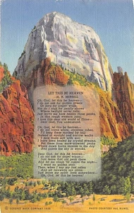 Postcard UT: Let This Be Heaven, Merrill, Great White Throne, Zion NP, Utah, Lin - Picture 1 of 2