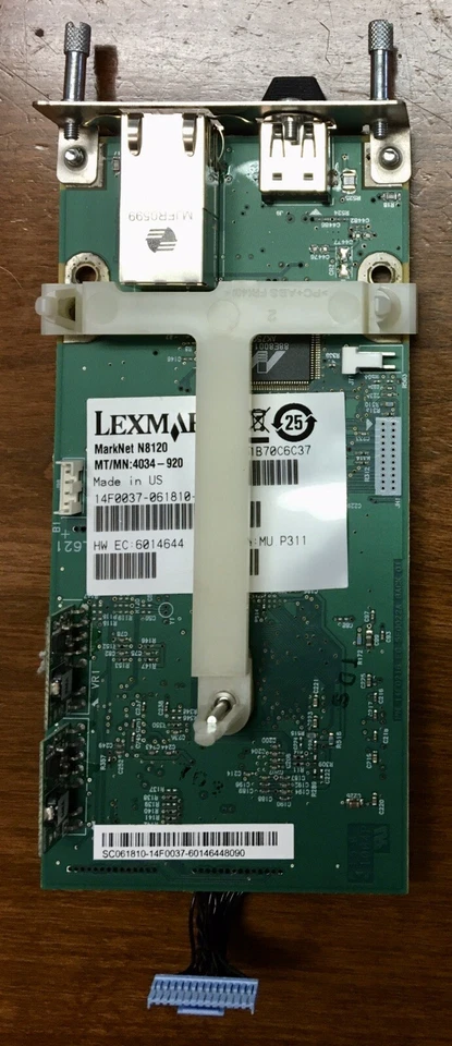 14F0037 - Lexmark MarkNet N8120 Gigabit Ethernet Print Server - 4034-920 - Image 1 of 3