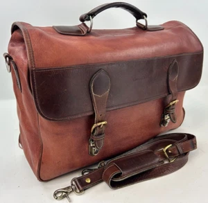 Vintage Leather COLE HAAN Travel Briefcase Carry-on Messenger Bags Mens - Picture 1 of 17