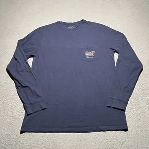 Vineyard Vines T Shirt Mens Small Blue Long Sleeve Door County Crew Neck - Picture 1 of 9