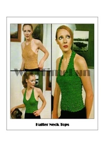Crochet/Knitting Pattern To Make 2 x Ladies Halter Neck Tops. - Picture 1 of 1