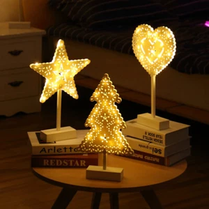 2 PCS Led Tree Lamp Desktop Night Light Star Shape Table Lamp - Picture 1 of 11