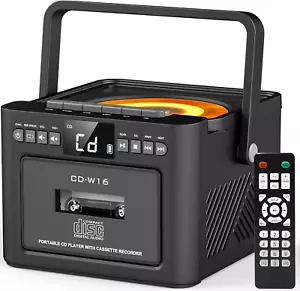 CD Player Tragbar Boombox Kassettenspieler UKW Radio Bluetooth AUX/USB/SD Karte - Bild 1 von 7