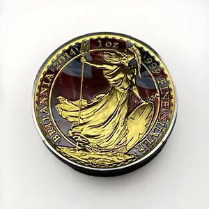 2014 UK One Ounce Fine Silver Britannia. Selectively Colourized M-062 - Picture 1 of 2